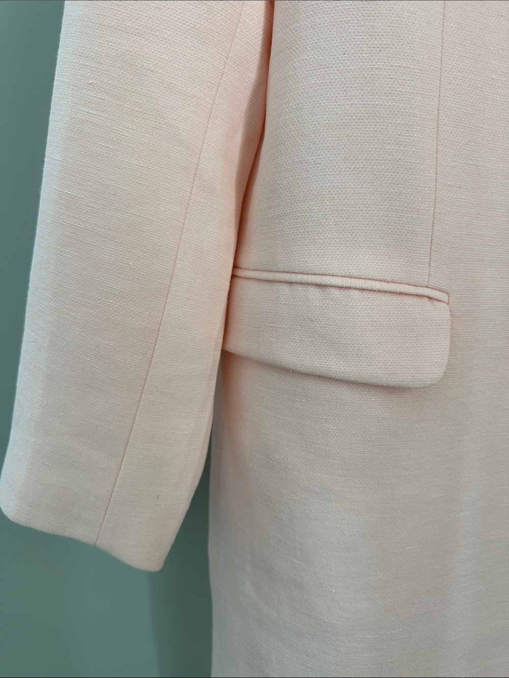 Zara Light Pink Single-Button Tailored Linen Blend Blazer - Picture 5 of 13